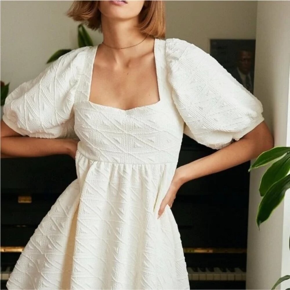 Free People “Violet” Mini Dress in Ivory NWOT